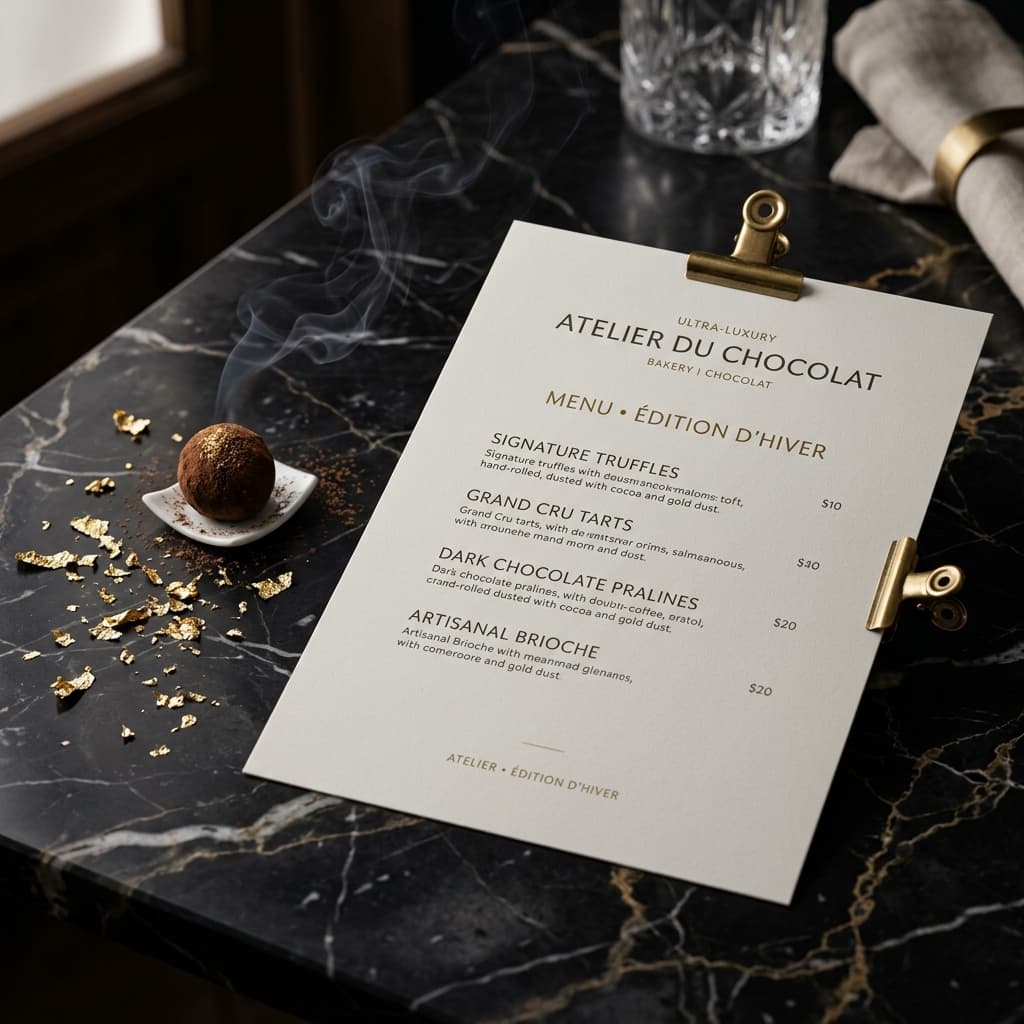 Luxury Bakery Menu